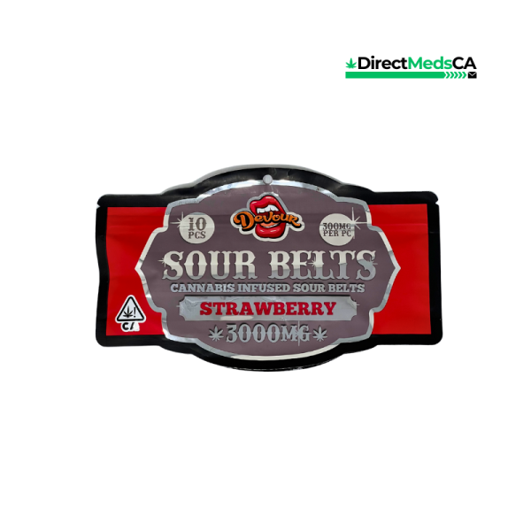 Devour Sour Belts (3000mg) - Strawberry